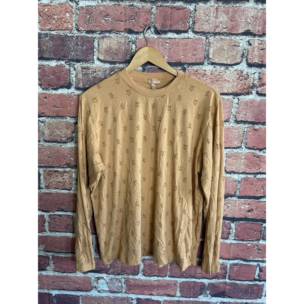 Skims Womens Brown Long Sleeve Pajama Top Christmas Gingerbread Size Large